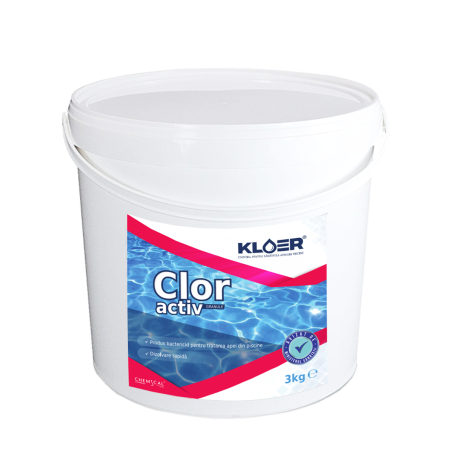 Clor activ granule Kloer, pentru apa piscina, 3 kg