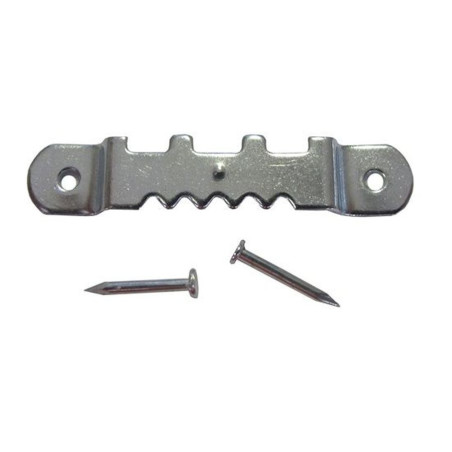 Agatatori cu dinti, pentru tablou, otel, zincat argintiu, 40 x 6 mm + cuie, set 10 bucati