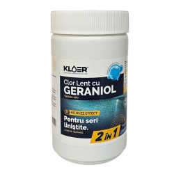 Clor lent tablete de 200 grame, cu geraniol, Kloer, pentru apa piscina, 1 kg