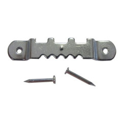 Agatatori cu dinti, pentru tablou, otel, zincat argintiu, 60 x 8 mm + cuie, set 10 bucati
