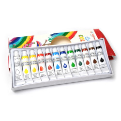 Acuarele tempera, Arhi Design, set 12 culori + 1 pensula, 6 ml