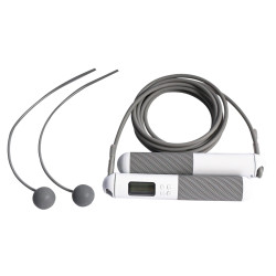 Coarda sarituri HKJR2207, ABS + silicon + PVC, gri + alb, 300 cm