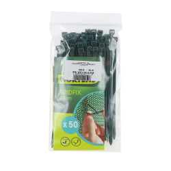 Colier zimtat Bridfix, polietilena, verde, 14 cm, 50 buc