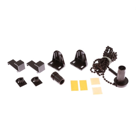 Accesorii clemfix, Lariana, pentru prindere rulou textil, maro, 17.5 mm, set complet