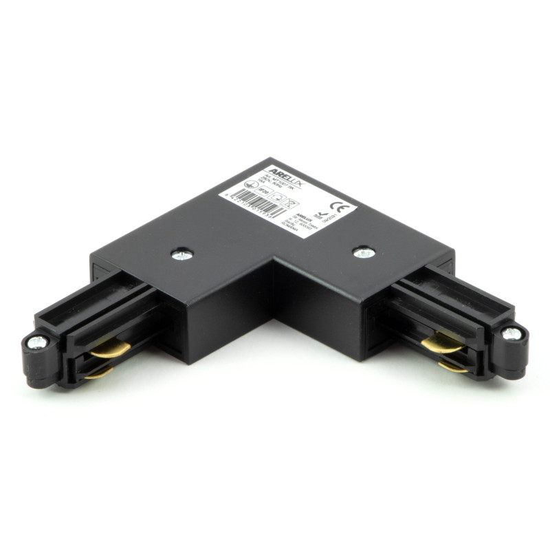 Conector in L MT1007 BK, dreapta, 1 circuit, 250V / 16A, negru