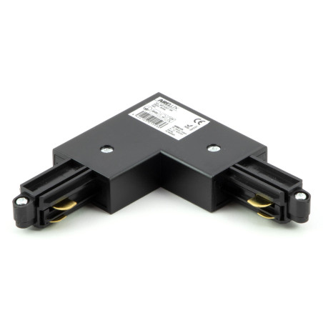 Conector in L MT1007 BK, dreapta, 1 circuit, 250V / 16A, negru