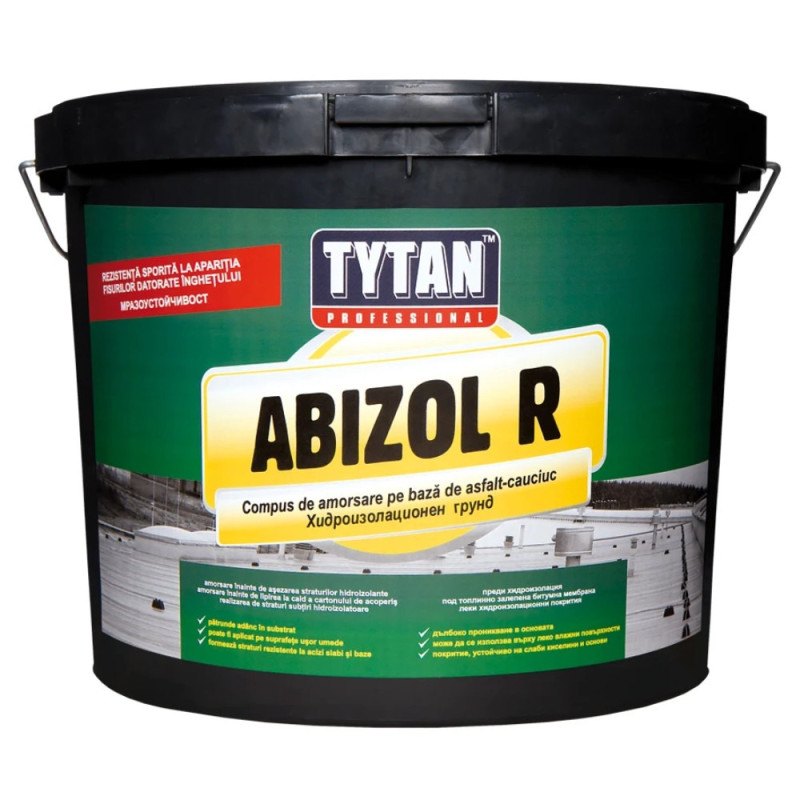 Amorsa bitum-cauciuc pentru membrane bituminoase, hidroizolatie, Abizol R Tytan Professional, 9 kg