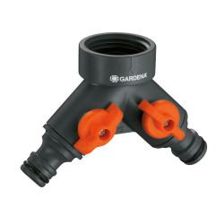 Conector robinet Gardena 00940-20, filet interior 33.3 mm, 2 ramificatii cu robinet, plastic