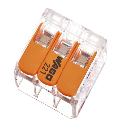 Conector Wago 221-413, 3 fire, 0.02-4 mmp, set 12 bucati