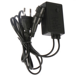 Controler Hoff pentru cablu luminos cu LED de maxim 10 metri, 8 jocuri de lumini, negru