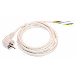 Cordon cu fisa, 2 m, H05VV-F 3 x 2.5 mmp, alb