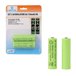 Acumulator Lohuis AA / R6, 1.2V, 150 mAh, 2 buc