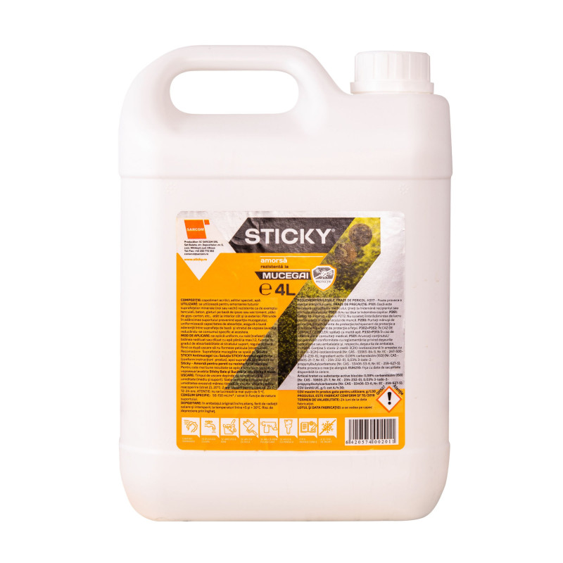 Amorsa perete Sticky, antimucegai, interior / exterior, 4 L
