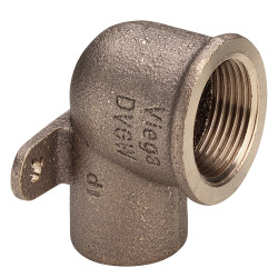 Cot bronz suport perete, interior-interior, 15 mm x 1/2", 90 grade
