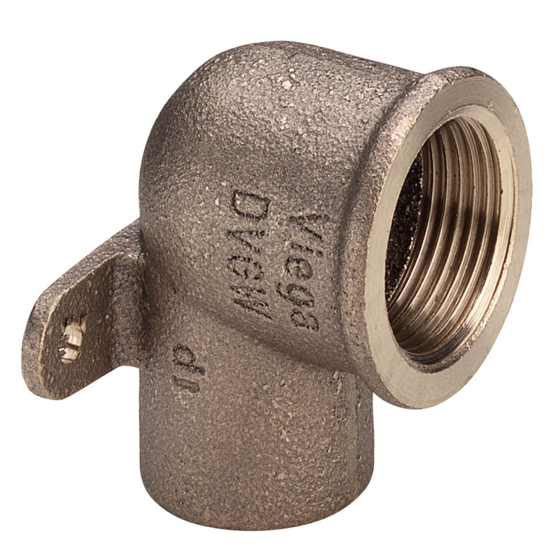 Cot bronz suport perete, interior-interior, 15 mm x 1/2", 90 grade