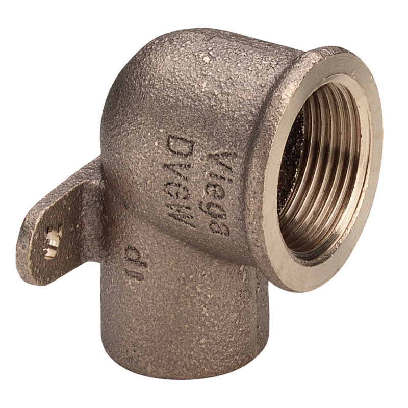 Cot bronz suport perete, interior-interior, 18 mm x 1/2", 90 grade