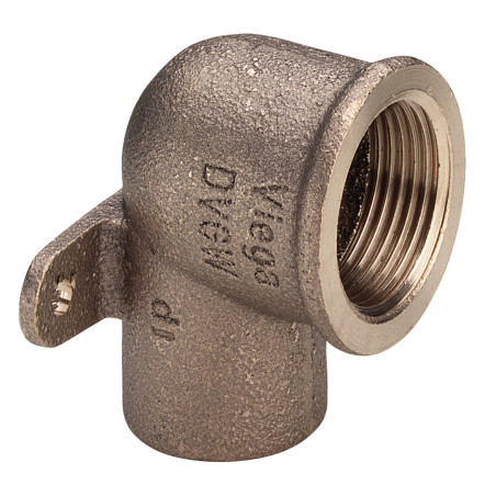 Cot bronz suport perete, interior-interior, 18 mm x 1/2", 90 grade