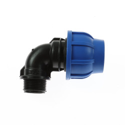 Cot compresiune PEHD, filet exterior, D 63 mm x 2", 90 grade
