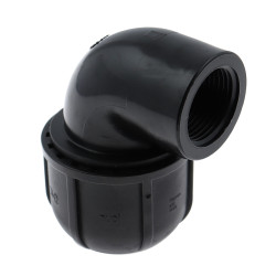 Cot compresiune PEHD, filet interior, D 63 mm x 1 1/2", 90 grade