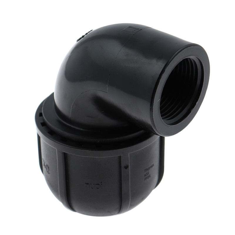 Cot compresiune PEHD, filet interior, D 63 mm x 1 1/2", 90 grade
