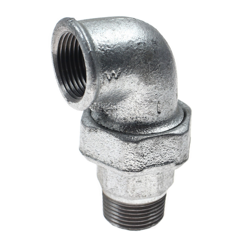 Cot cu racord olandez 97, fonta zincata, FI - FE, 1/2"