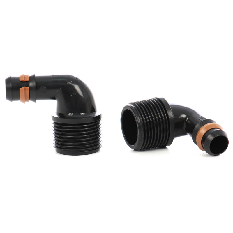 Cot pentru tub pentru irigatii prin picurare, cu inel, negru, polipropilena, 16 mm x 3/4", set 2  buc