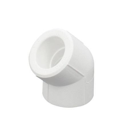 Cot PPR, 20 x 20 mm, alb, 45 grade