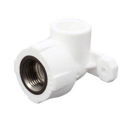 Cot PPR, cu flansa, alb, 90 grade, 25 mm x 1/2"