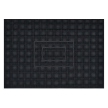 Covor intrare exterior Fagure, 45 x 75 cm, cauciuc, negru, dreptunghiular