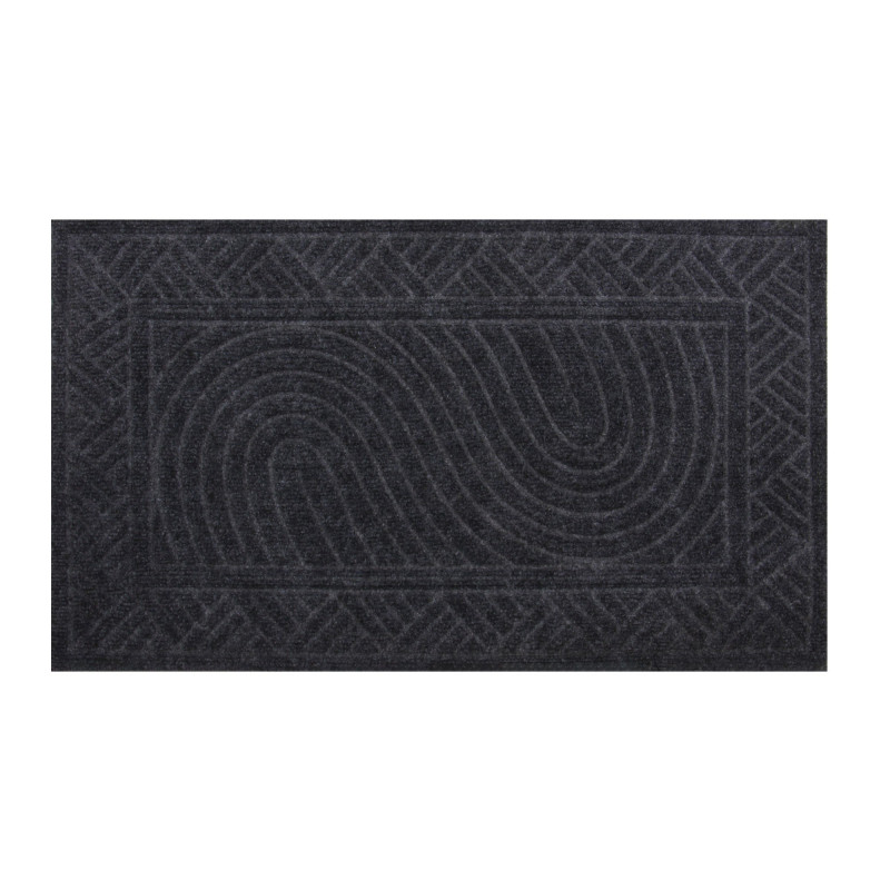 Covor intrare exterior RT Embossed RT330, 40 x 70 cm, cauciuc, gri, dreptunghiular