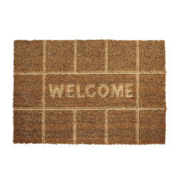 Covor intrare interior / exterior Embossed Coir RT02, 40 x 60 cm, cocos, maro, dreptunghiular