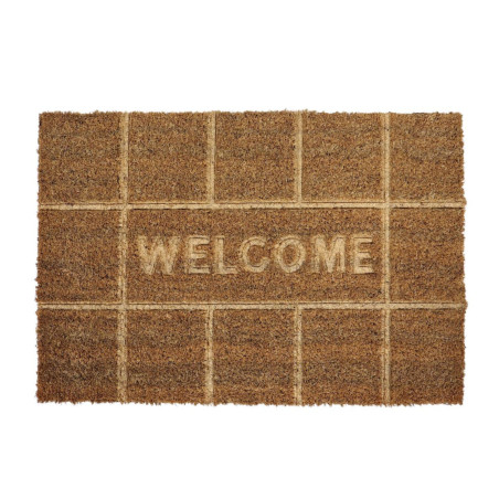 Covor intrare interior / exterior Embossed Coir RT02, 40 x 60 cm, cocos, maro, dreptunghiular