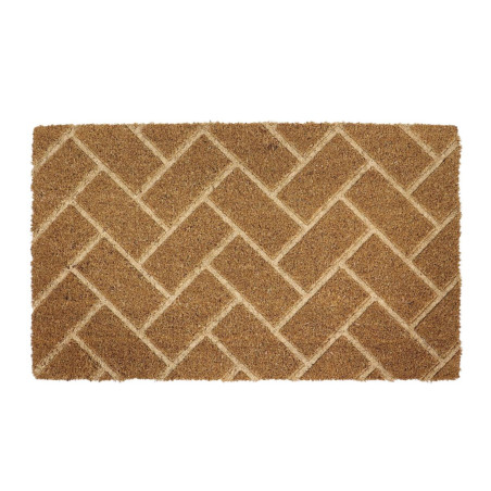 Covor intrare interior / exterior Embossed Coir RT05, 45 x 75 cm, cocos, maro, dreptunghiular