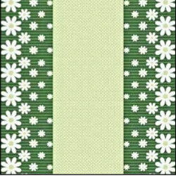 Covoras baie Aquanova 538C, antiderapant, model flori, verde, 65 cm