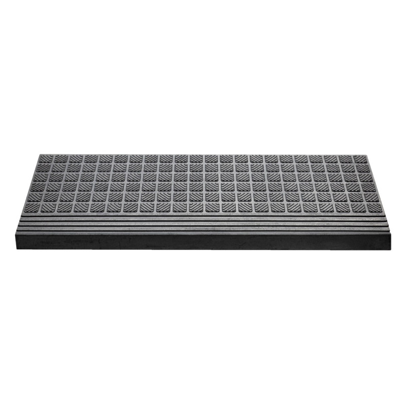 Covoras scara Hamat Blocks, 25 x 75 cm, cauciuc, antiderapant, gri antracit