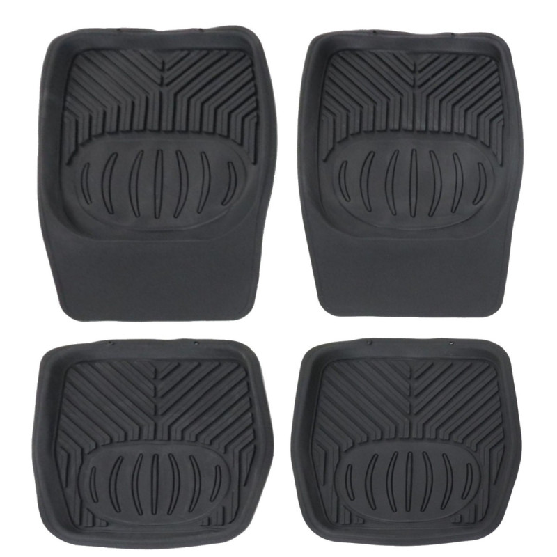 Covorase auto Carmax, tip tavita, universale, PVC, 69 x 47 / 47 x 47 cm, negru, set 4 bucati