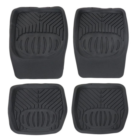 Covorase auto Carmax, tip tavita, universale, PVC, 69 x 47 / 47 x 47 cm, negru, set 4 bucati