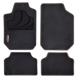 Covorase auto Custo Pol Sport, universale, mocheta, 65 x 45 / 33 x 45 cm, negru, set 4 bucati