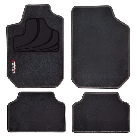 Covorase auto Custo Pol Sport, universale, mocheta, 65 x 45 / 33 x 45 cm, negru, set 4 bucati