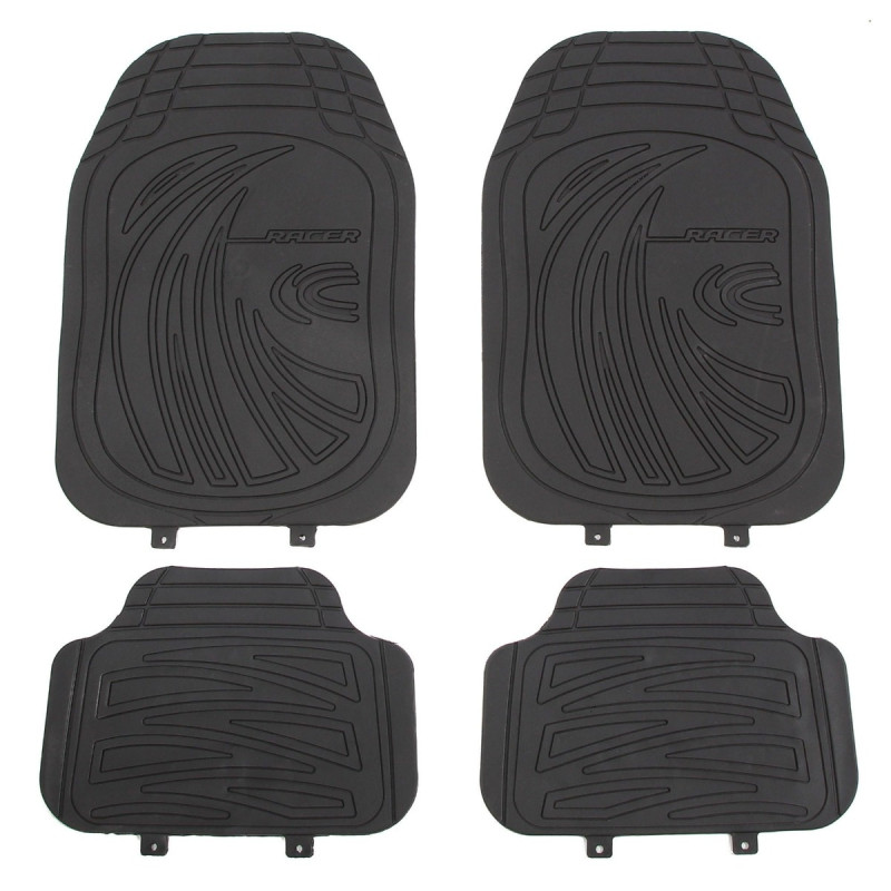 Covorase auto Racer Comfort, universale, PVC, 66 x 45 / 31 x 44 cm, negru, set 4 bucati