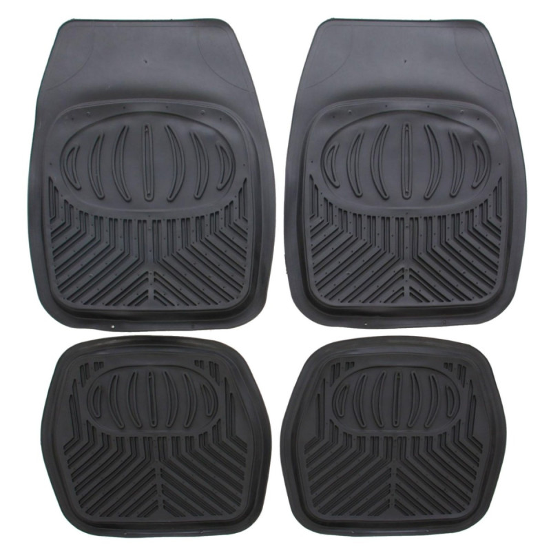 Covorase auto VGT, tip tavita, universale, cauciuc, 67 x 46 / 46 x 46 cm, negru, set 4 bucati