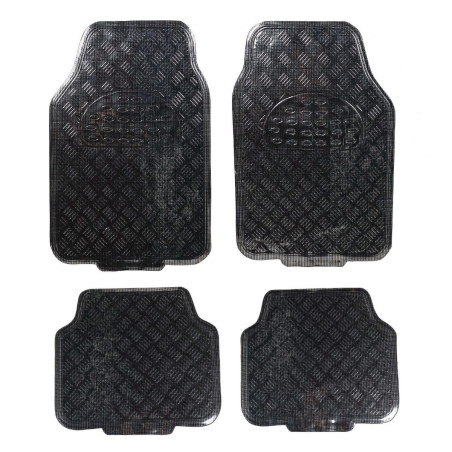 Covorase auto VGT Tuning, universale, PVC, 70 x 45 / 42 x 45 cm, gri, set 4 bucati