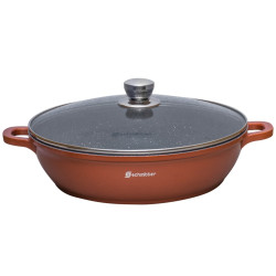 Cratita Schmitter, aluminiu turnat, interior ceramic, maro, 3.5 L, 7.5 x 28 cm