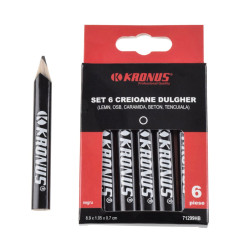 Creion dulgherie, Kronus 71299HB, set 6 bucati, culoare neagra