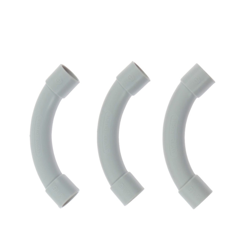 Curba pentru tub rigid, D 16 mm, Gewiss DX40116DY - set 3 bucati