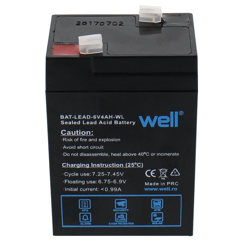 Acumulator plumb acid sigilat Well, 6V, 4000 mAh