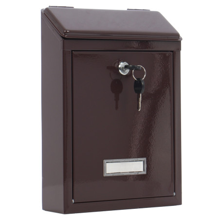 Cutie postala pentru interior / exterior Burg Wachter Favor, tabla de otel, maro, 21 x 30 x 6 cm