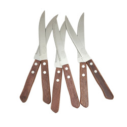 Cutit 30600031, lemn, cu maner, 11.5 cm, set 6 bucati