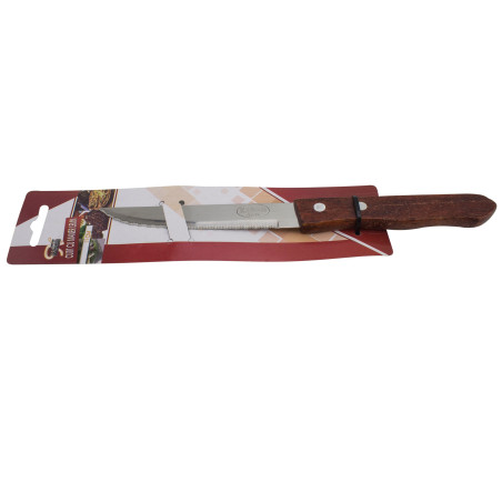 Cutit cu maner lemn Kasemi 1101784, lemn + inox, 20.5 x 1.8 cm