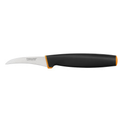 Cutit pentru curatat Fiskars Control+, otel inoxidabil, negru + portocaliu, 7 cm